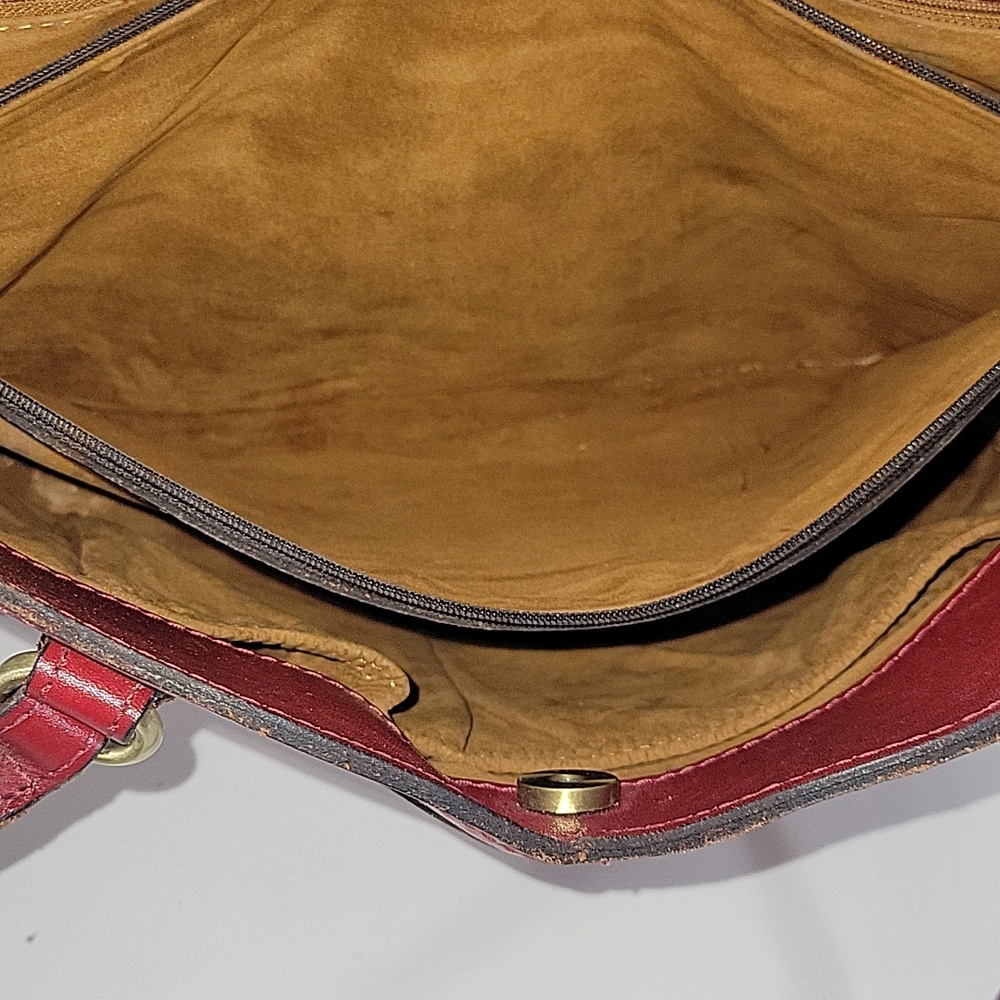 Patricia Nash Red Floral Embossed Leather Tote Bag - Picture 8 of 13